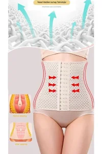 Doğum Sonrası Balenli Toparlayacı ve Destekleyici Hava Alabilen Lohusa Bel Korsesi